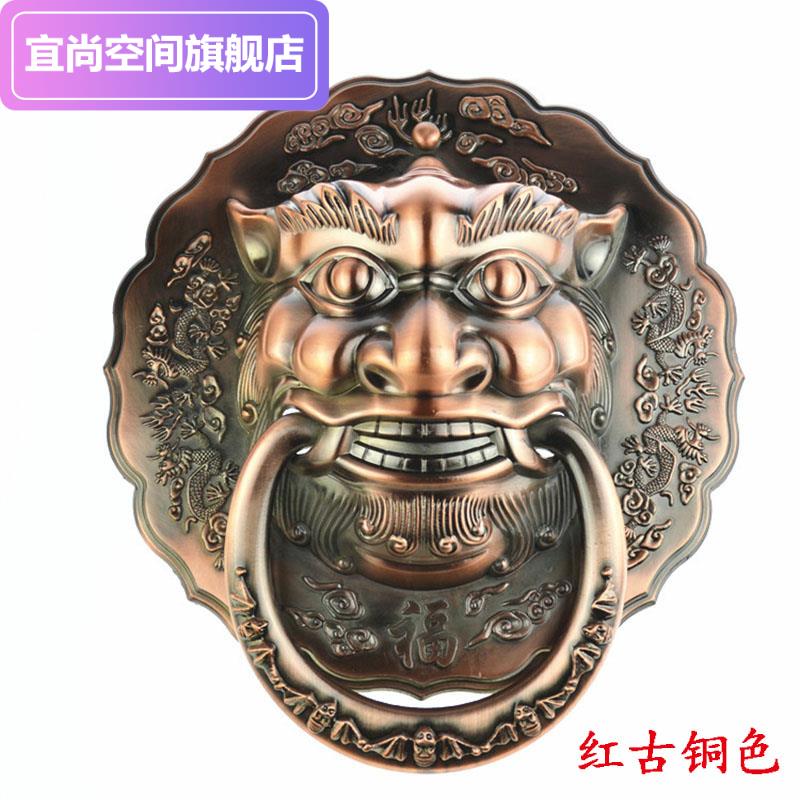 裝飾門環獸頭老式門復古獅子頭門環銅把手拉手扣仿古門環大門配件| 協貿