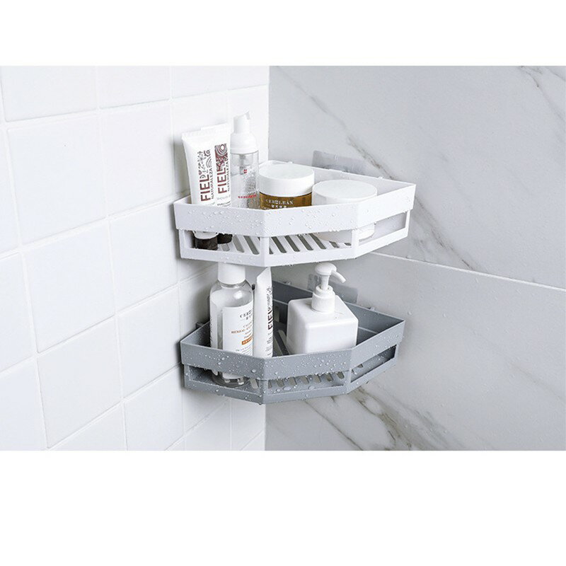 北歐風三角置物架【Y017】台灣出貨 居家  浴室收納架 角落置物架 浴室沐浴乳架 廚房 調味料收納 防水 1