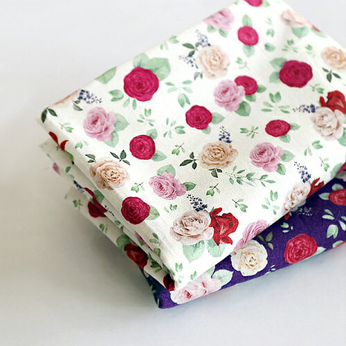 平紋棉 DIY手工布料 進口布料 浪漫風情玫瑰花系列 FL2210