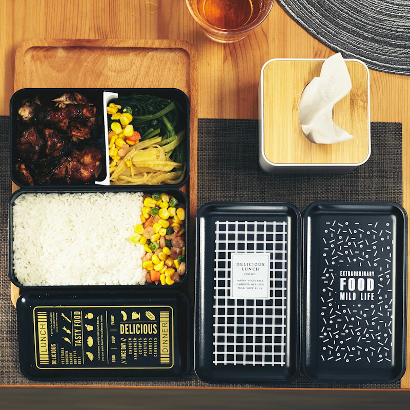韓國創意便當盒分格學生飯盒沙拉水果盒雙層 食品級PC1入