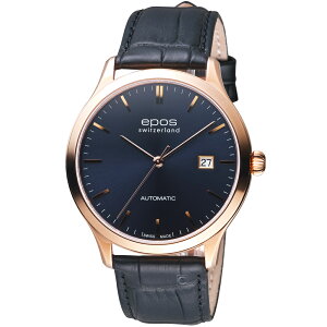 EPOS 愛寶時 ORIGINALE原創系列都會經典機械腕錶(3420.152.24.16.15FB)-40mm-藍面皮革【刷卡回饋 分期0利率】