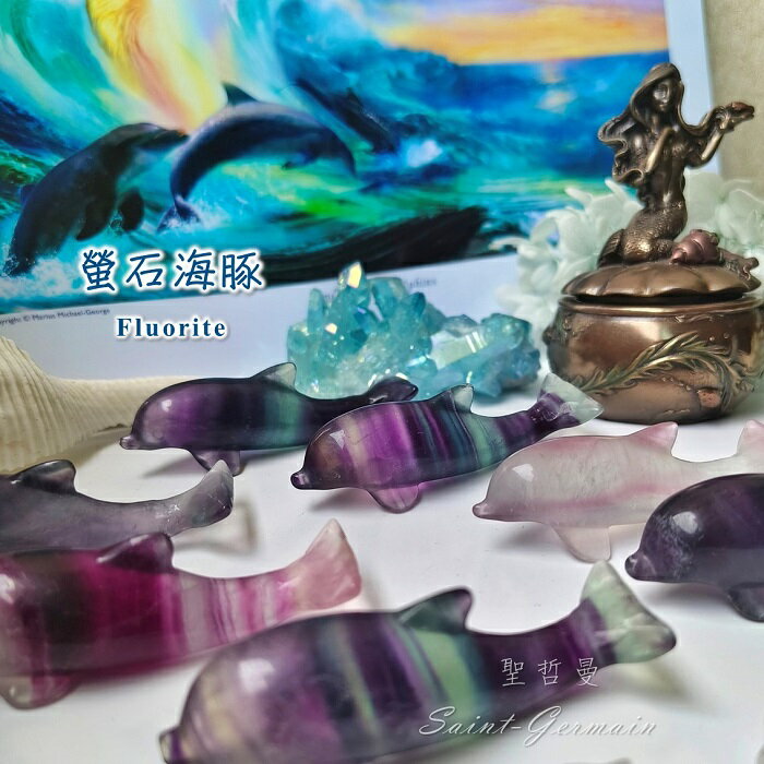 螢石海豚 Fluorite 雕件/擺件 ~放鬆玩樂，情緒釋放，聲音表達，依循本心