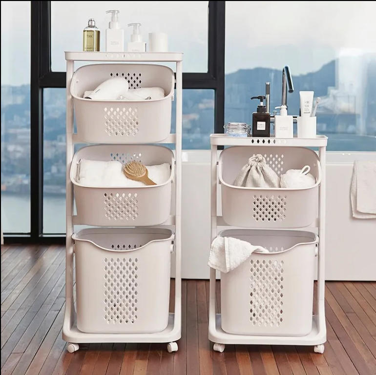 高品質多層收納浴室污衣置物架
