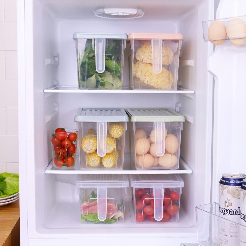 冰箱收納盒抽屜式裝蔬菜盒子帶蓋家用長方形大號的雞蛋冷凍保鮮盒