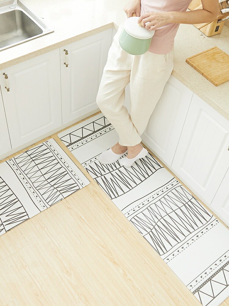 時尚創意地墊219 廚房浴室衛生間臥室床邊門廳 吸水長條防滑地毯(45*120cm)