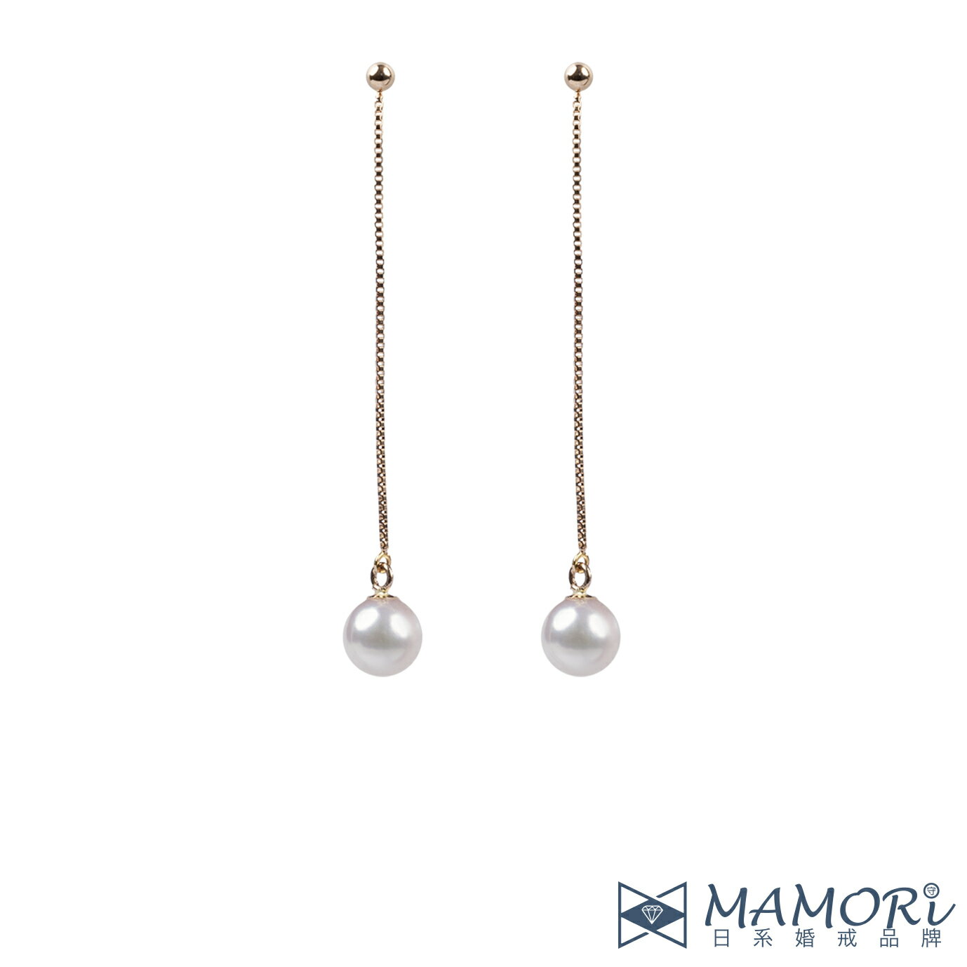 【MAMORi】經典珍珠│ AKOYA珍珠耳環-18K金(兩用設計)-MAMORi日系戒指-流行女裝