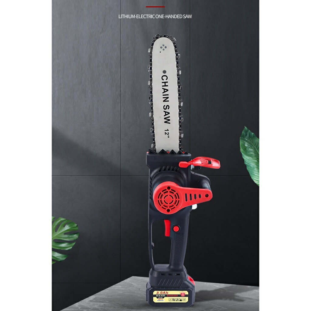 充電式 鏈鋸機 鋰電鏈鋸機 電鋸家用小型手持戶外鋰電樹木果園修枝電動鋸 無刷電動伐木鋸