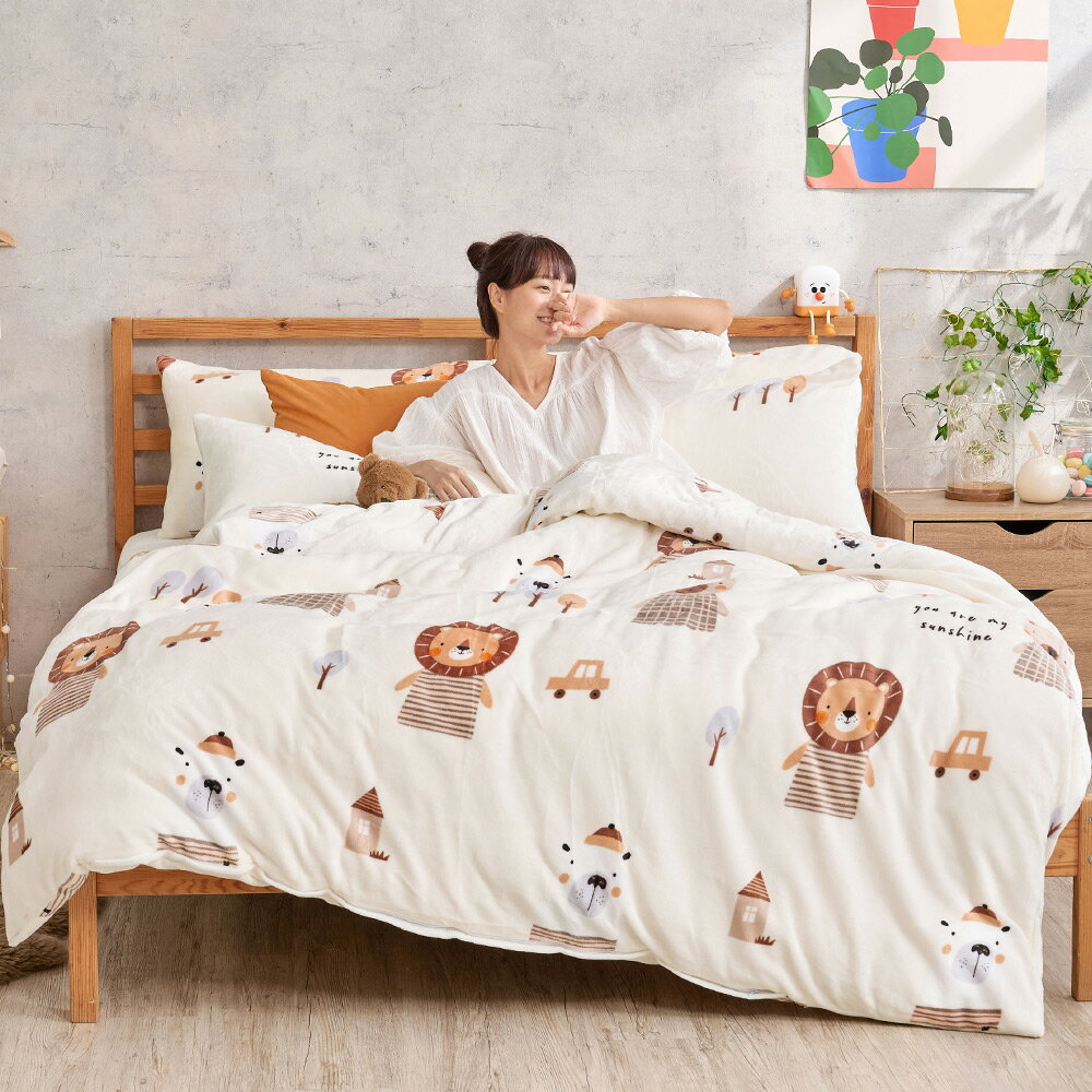 床包被套組(兩用毯被套)-單/雙/加大 / 法蘭絨 /多款任選 0