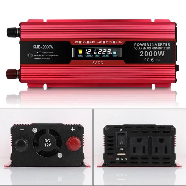小能人 逆變器美規12v轉110v220v2000w車載逆變器LCD顯示屏轉換器 幸福驛站