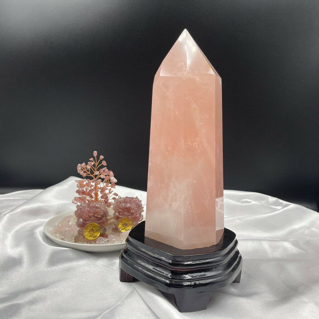 Sweet Heart 田芯開運精選 天然 巴西 粉晶 晶柱 鎮宅擋煞 樑煞 大能量 芙蓉晶 現貨 NO.3