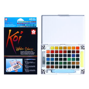 SAKURA 櫻花 XNCW-48N 塊狀水彩 Koi Water Colors 48色 隨身 攜帶型 寫生組 /盒