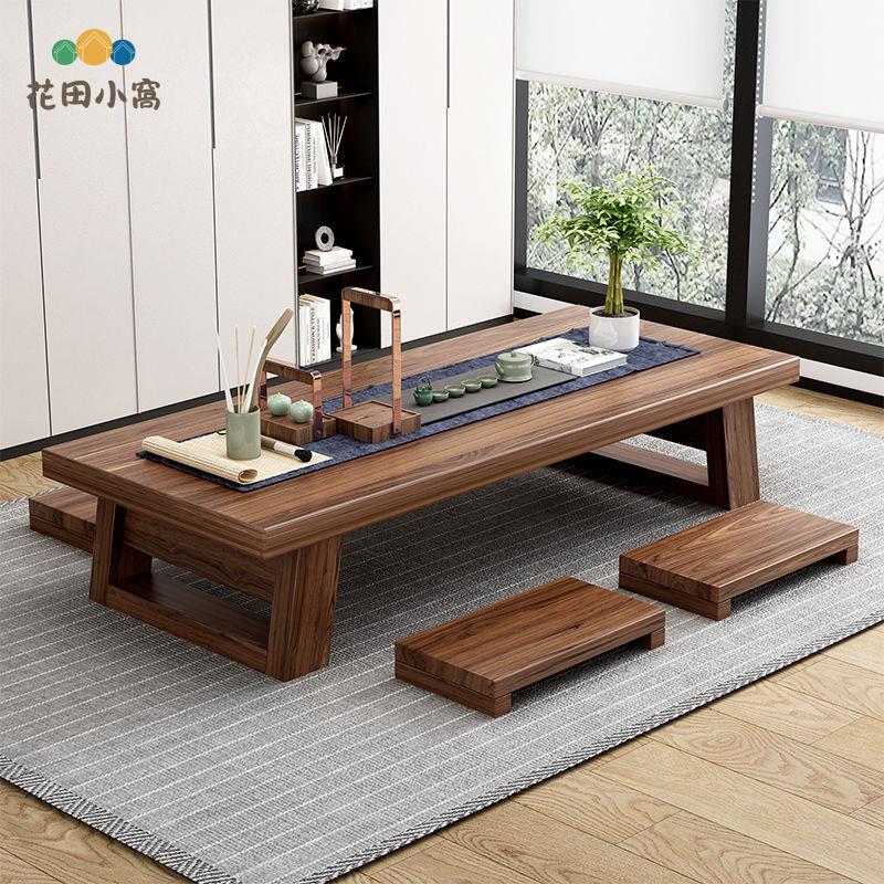 純實木茶幾 日式茶桌 禪意陽臺榻榻米茶幾 長條矮桌 簡易 經濟型長條桌[PP0521021]
