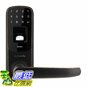 [107美國直購] 智能門鎖 Ultraloq UL3 Fingerprint and Touchscreen Keyless Smart Lever Door Lock (Aged Bronze)