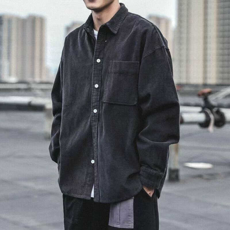 工裝襯衫 春秋季美式時尚潮流長袖襯衫 抗皺耐磨翻折領口袋男生襯衫 工作聚會登山戶外休閒襯衫