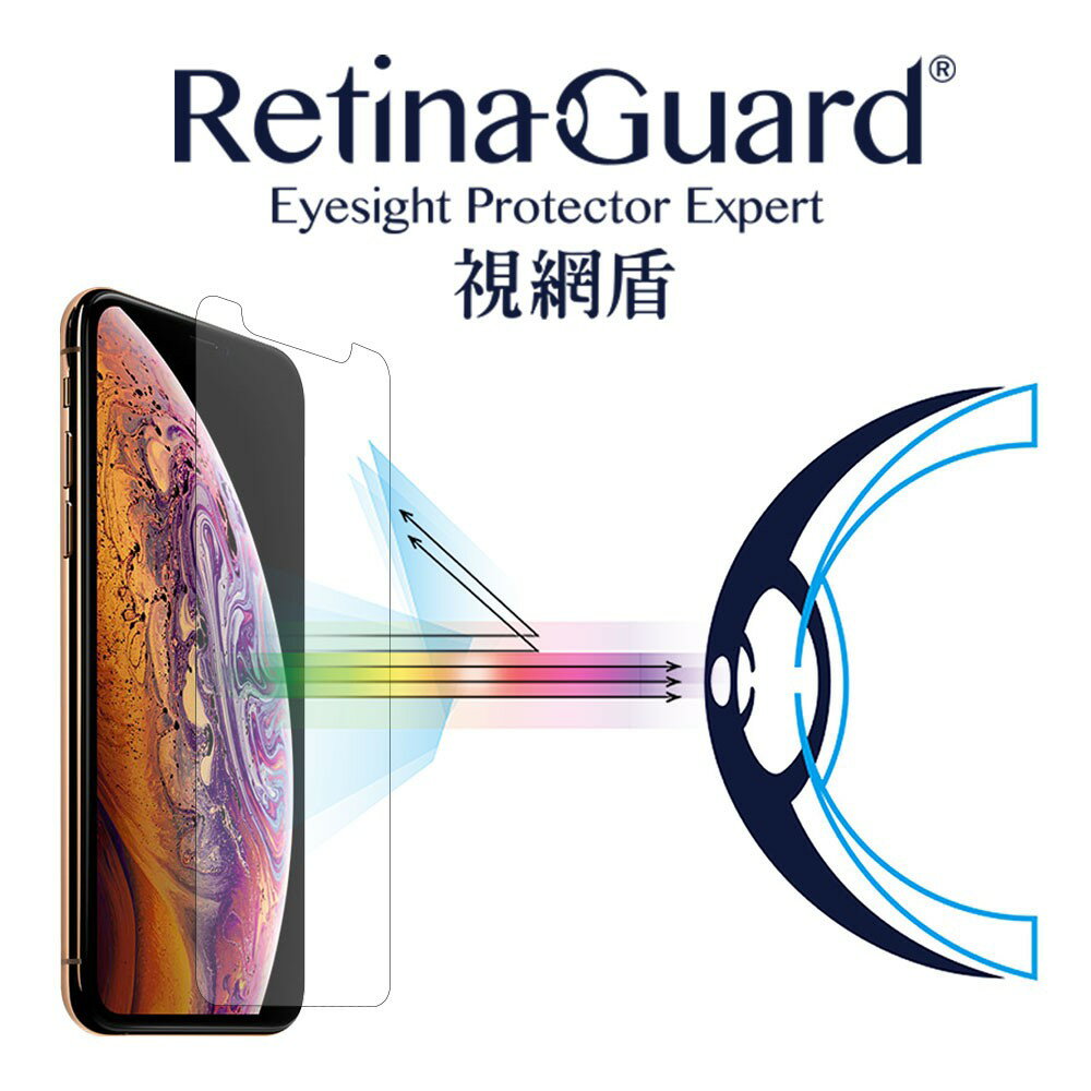 RetinaGuard 視網盾│iPhone Xs Max 防藍光鋼化玻璃保護貼│6.5吋│非滿版