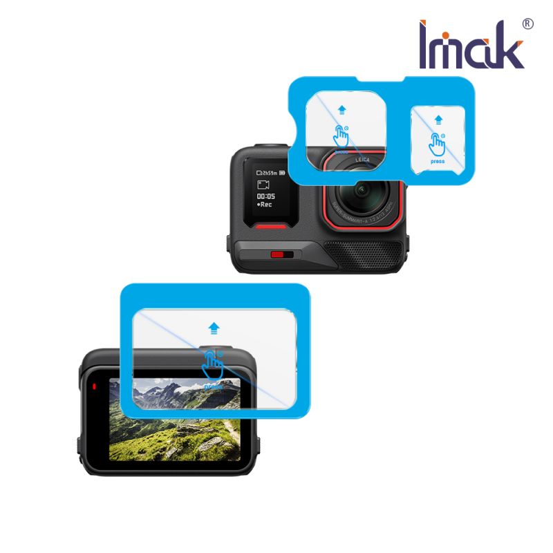 Imak 艾美克 Insta360 Ace Pro 2 鏡頭+螢幕玻璃貼(自帶定位版) 奈米吸附 鏡頭貼 鏡頭保護貼 鏡頭膜