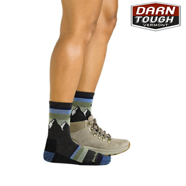 Calze Darn Tough Sunset Ledge Micro Crew Leggere, Lana Merino, Cuscino, Colore Darkteal, Taglia LG (US 10-11.5)