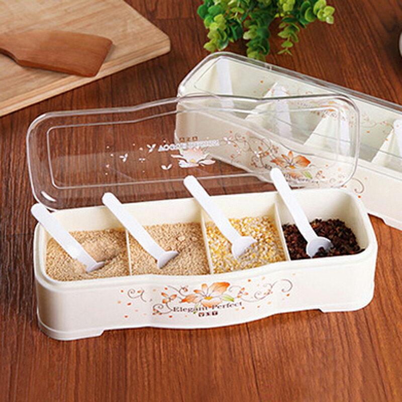 調料罐套裝調味料盒子廚房用品帶蓋料盒鹽罐調味品家用帶勺收納盒