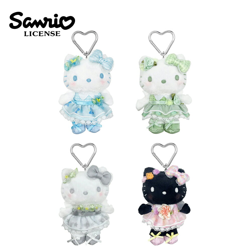 【日本正版】凱蒂貓 花朵洋裝系列 玩偶吊飾 娃娃 絨毛玩偶 Hello Kitty 三麗鷗 Sanrio