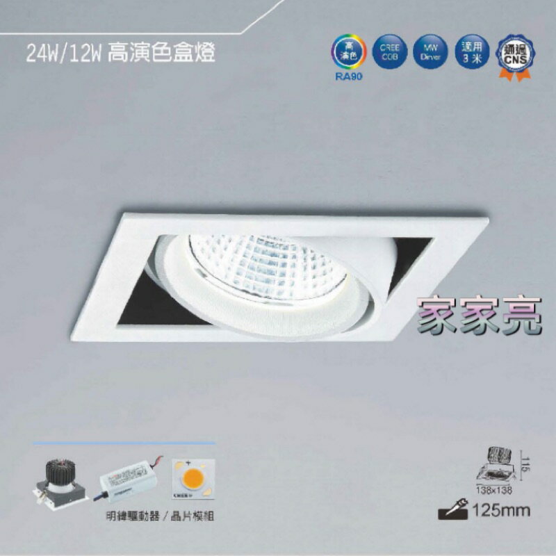 (A Light) 舞光 LED COB 12W 1燈 高演色盒燈 單燈 盒燈 白框 CREE 適用 3米 110V 220V
