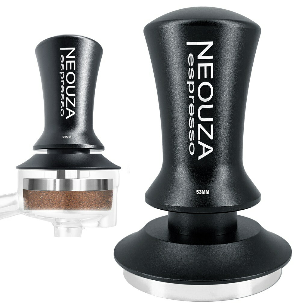 NEOUZA 新品51mm 53mm 58mm 30磅恆定壓粉 防壓偏設計 咖啡彈力粉錘 咖啡機手把配件 精制黑色磨砂