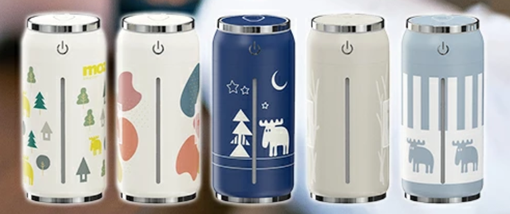 日本 moz 瑞典駝鹿 EF-HD10 USB 加濕器 小型 桌上型 水氧機 靜音 防乾燥 可愛 飲料罐造型 日本代購