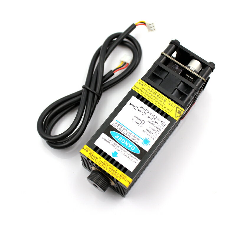 oxlasers 450nm 5W藍光激光模組DIY雕刻機用激光頭5000mW可調焦大功率激光器12V帶PWM 4