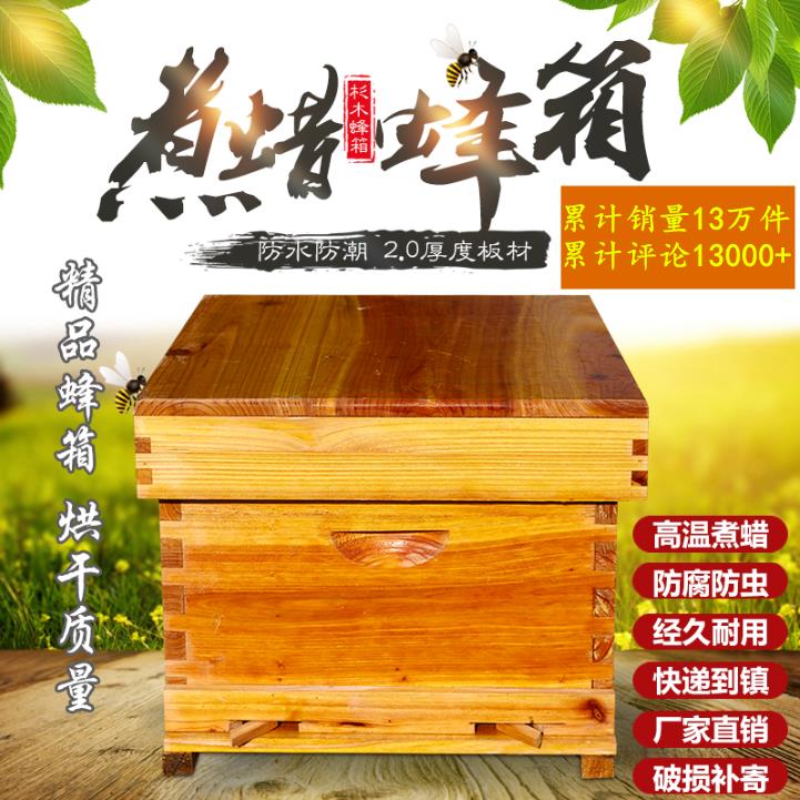 【臺灣公司 超低價】蜜蜂蜂箱全套養蜂工具專用養蜂箱包郵煮蠟杉木中蜂標準十框蜂巢箱