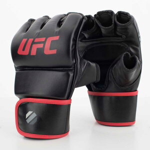 UFC-MMA 拳擊訓練手套/沙袋露指拳套-6oz-黑-S/M