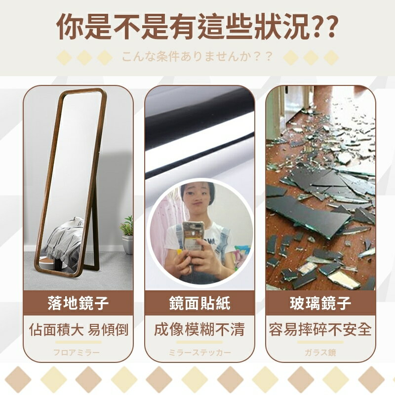 【台灣現貨💥自由組裝💥】 無框組合鏡 全身鏡 穿衣鏡 無框鏡 軟鏡子 組合鏡 連身鏡 鏡面貼 鏡子貼 黏貼鏡子 1