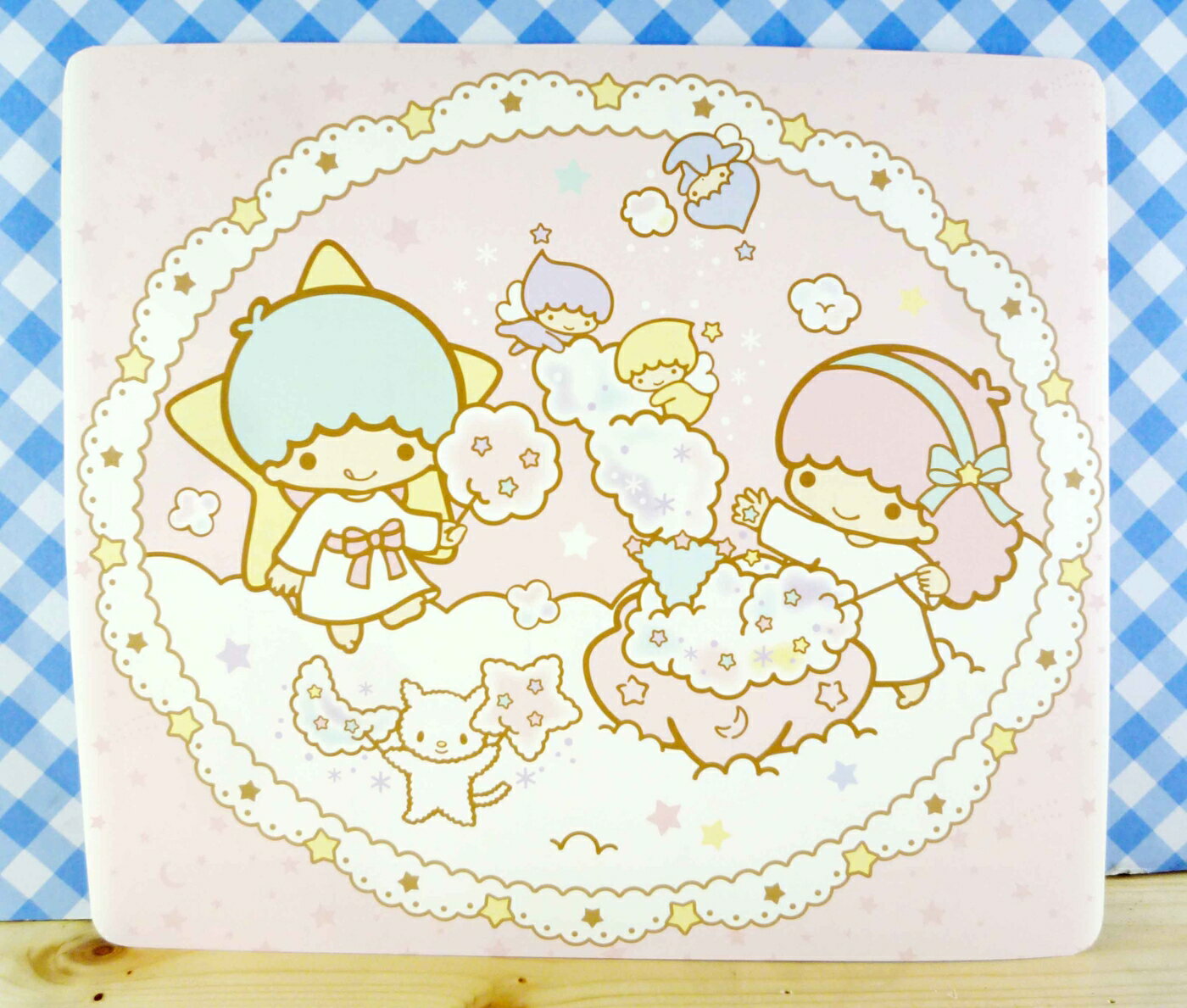 【震撼精品百貨】Little Twin Stars KiKi&LaLa 雙子星小天使 雙面卡片-粉雲彩/綠森林 震撼日式精品百貨