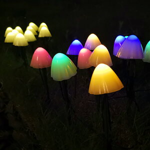 新款太陽能蘑菇燈戶外花園裝飾地插草坪燈防水LED造型燈串