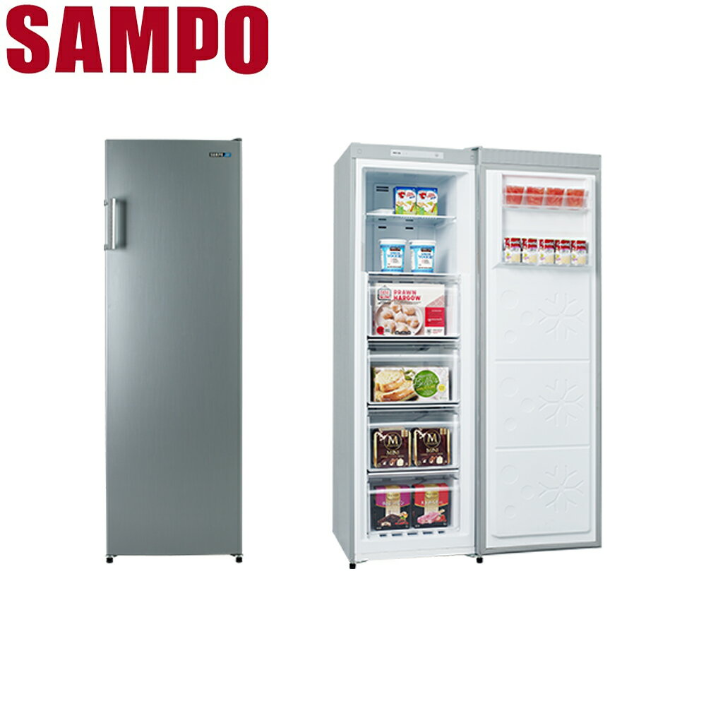 【滿額現折$330 最高3000點回饋】 【SAMPO聲寶】216公升直立式冷凍櫃 SRF-220F【三井3C】