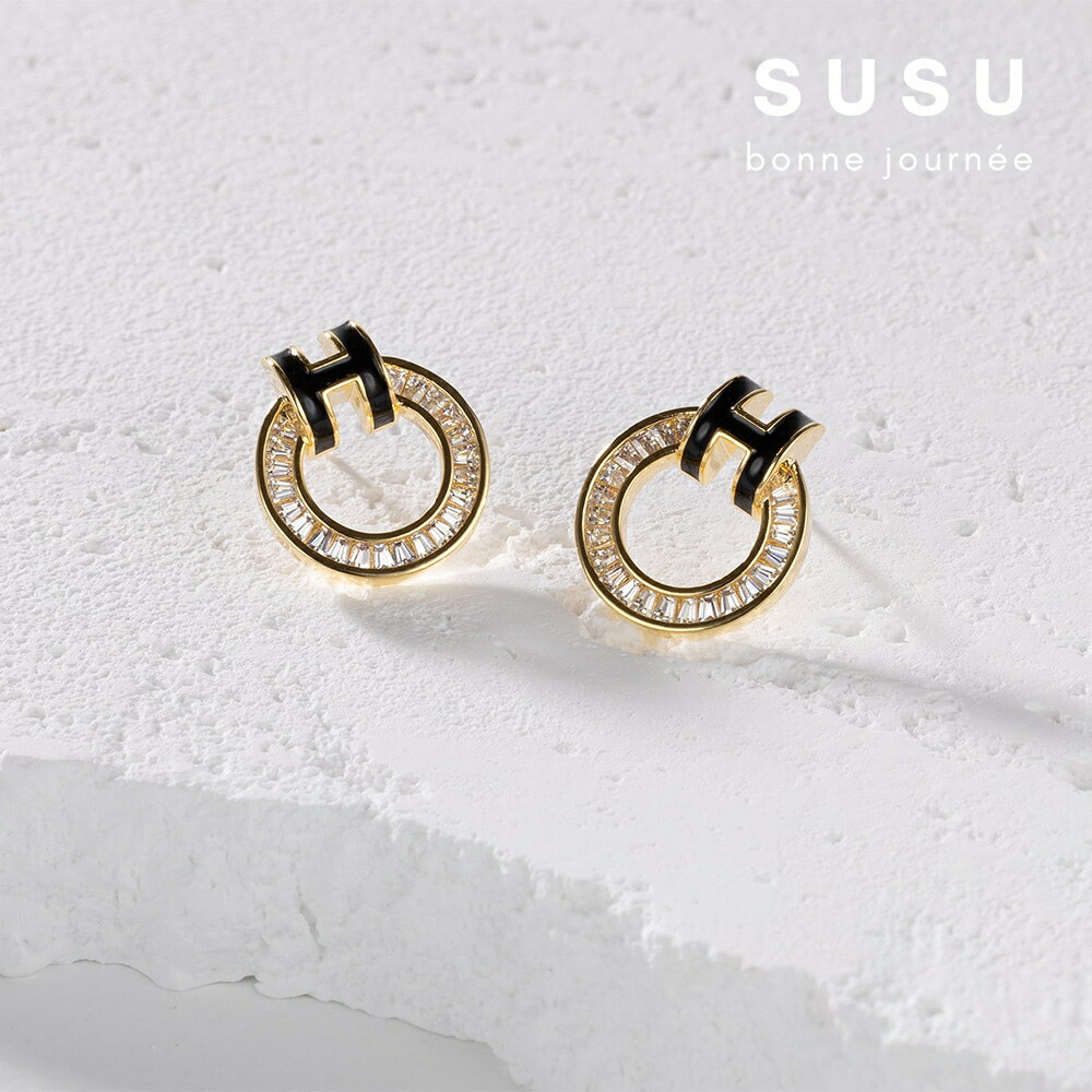 SU SU︱經典H耳環❤️925純銀 鋯鑽 耳環 項鍊 手鍊 穿搭 百搭 時尚 送禮 防過敏 飾品 4