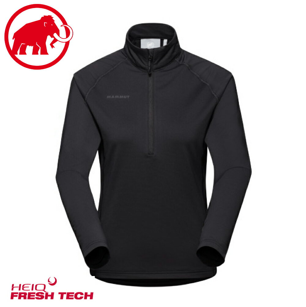 【MAMMUT 瑞士 女 Snow ML Half Zip Pull 半開襟拉鍊立領衫《黑》】1014-02410/立領長袖
