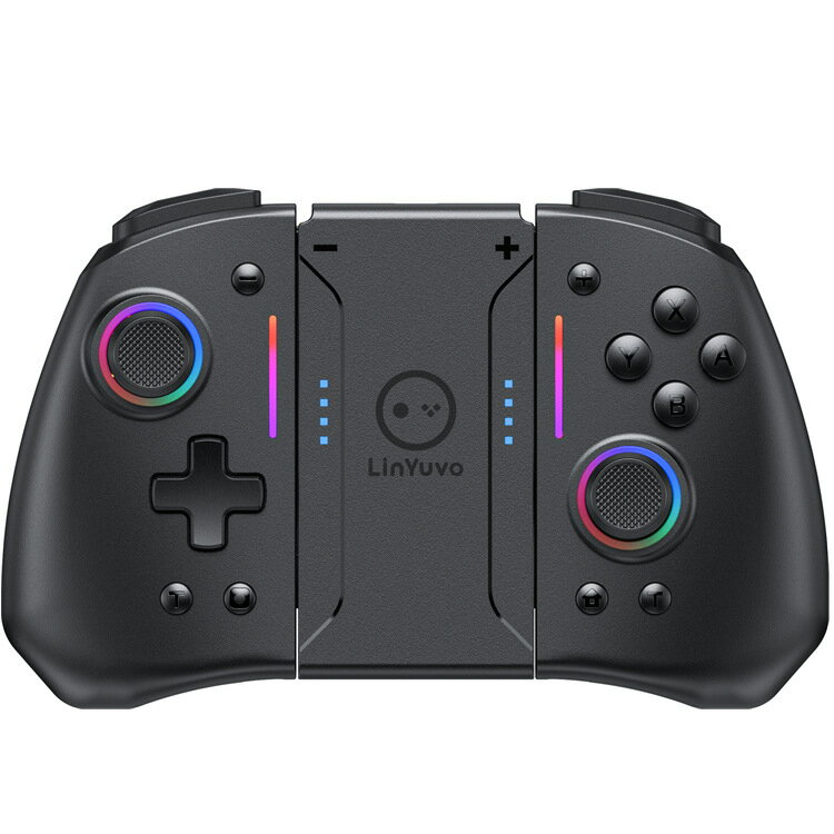LinYuvo聯遊switch joy con藍芽手柄炫彩RGB燈帶背鍵無線左右手柄