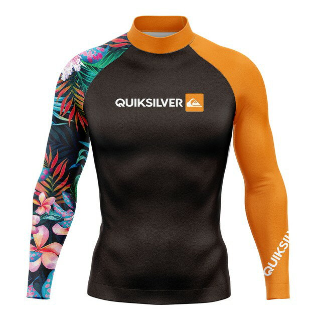 QUIKSILVER泳衣潛浮衝浪分體長袖上衣速乾水母衣緊身彈力防曬衣男