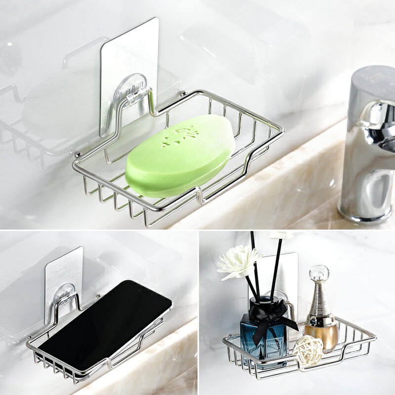肥皂盒免打孔吸盤壁掛式創意雙層瀝水架家用衛生間浴室香皂置物架