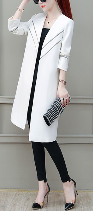 FINDSENSE品牌 秋季 新款 韓國 氣質 簡約 顯瘦 長袖 中長款 風衣外套 時尚 潮流上衣外套