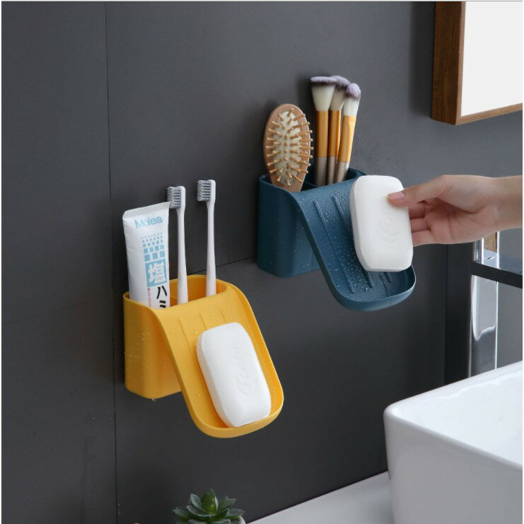 收納架 置物架 肥皂盒 牙刷架 免打孔 浴室壁掛 多功能收納置物架