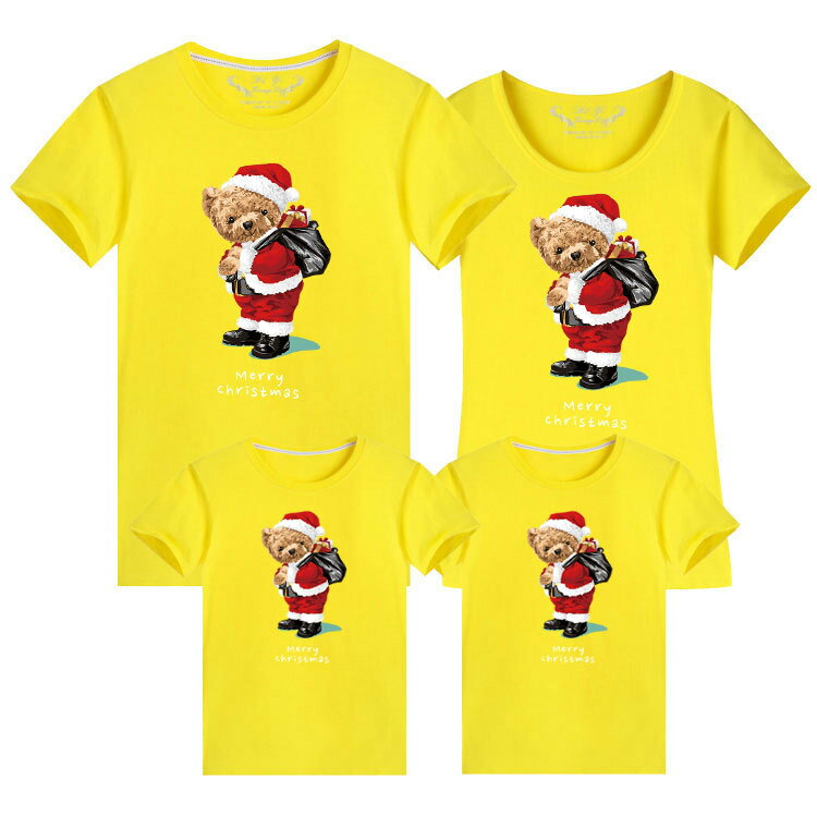 親子裝 純棉T恤 聖誕熊熊 短袖T恤 短T 全家福 團體服 童裝一家三口 一家四口 全家裝 母女裝 班服 櫻桃嚴選 3
