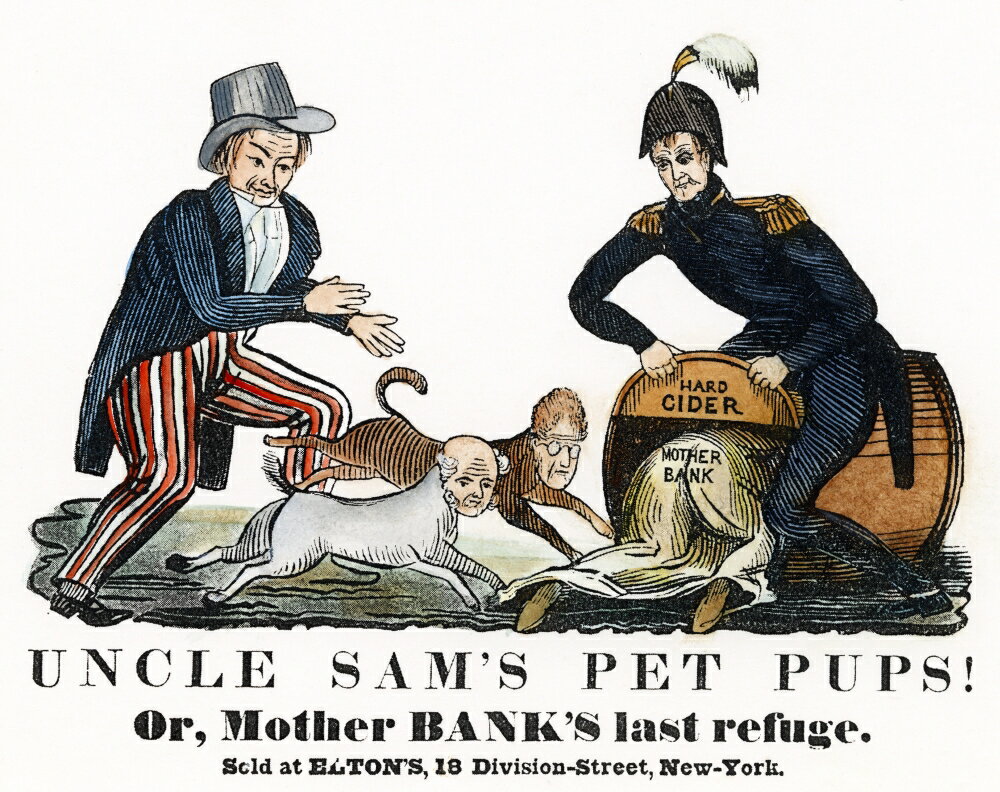 Posterazzi: Cartoon Uncle Sam 1840 NUncle SamS Pet Pups One Of The.