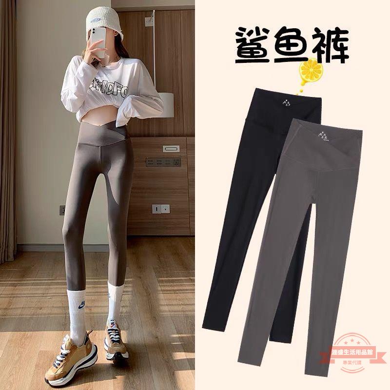 鯊魚褲女外穿交叉腰秋冬款加絨打底褲顯瘦收腹提臀瑜伽加厚芭比褲