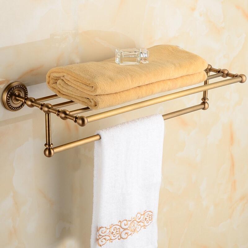 【衛浴】仿古銅毛巾架衛生間浴巾架毛巾桿套裝浴室掛架單桿廁所置物架套裝