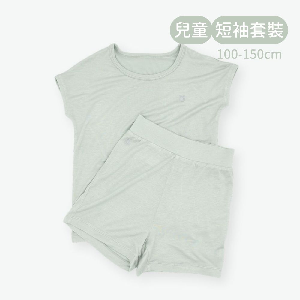 minihope輕柔感短袖套裝(兒童)-薄荷