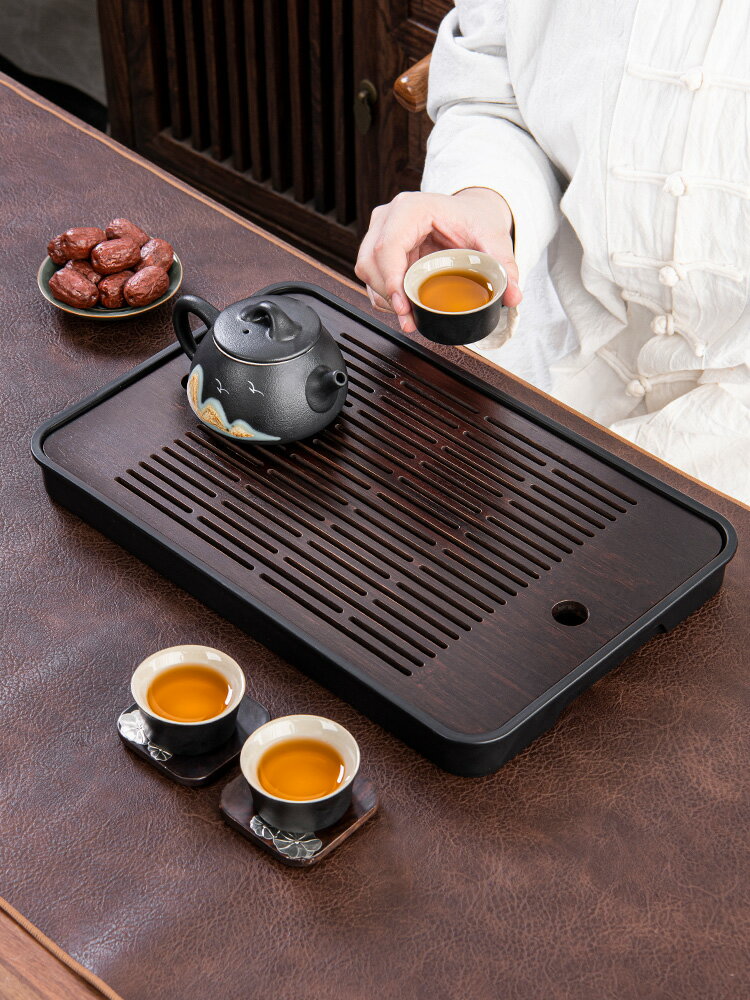 祥業茶盤家用小型儲水式幹泡臺茶托盤功夫茶現代簡約小茶臺茶海