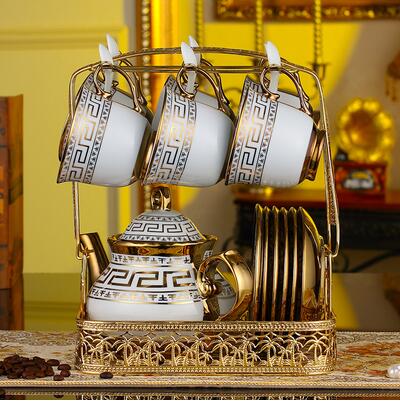 簡翊歐式茶具陶瓷咖啡具骨瓷咖啡杯套裝英式整套家用下午花茶杯具 摩可美家