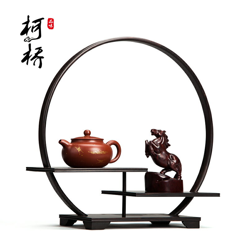 紫光檀木博古架小型茶壺紫砂壺架子紅木中式多寶閣實木展示架擺件