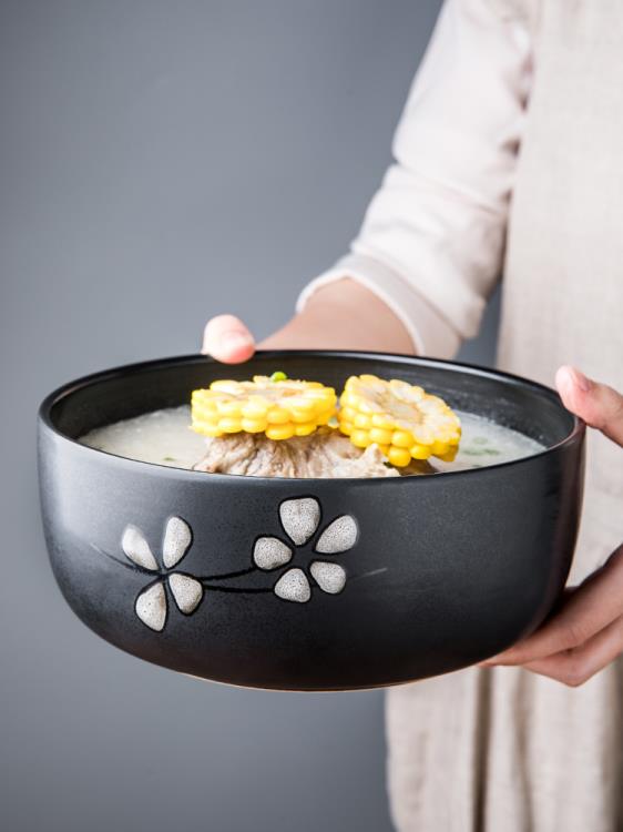 泡麵碗 日式防燙吃面大碗 家用大容量泡面碗創意和風餐具8寸陶瓷大號湯碗