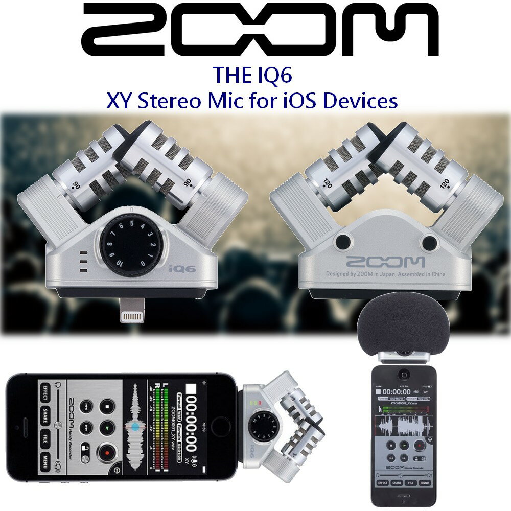 【非凡樂器】ZOOM iQ6 行動麥克風 寬廣音場 忠實紀錄精彩時刻！